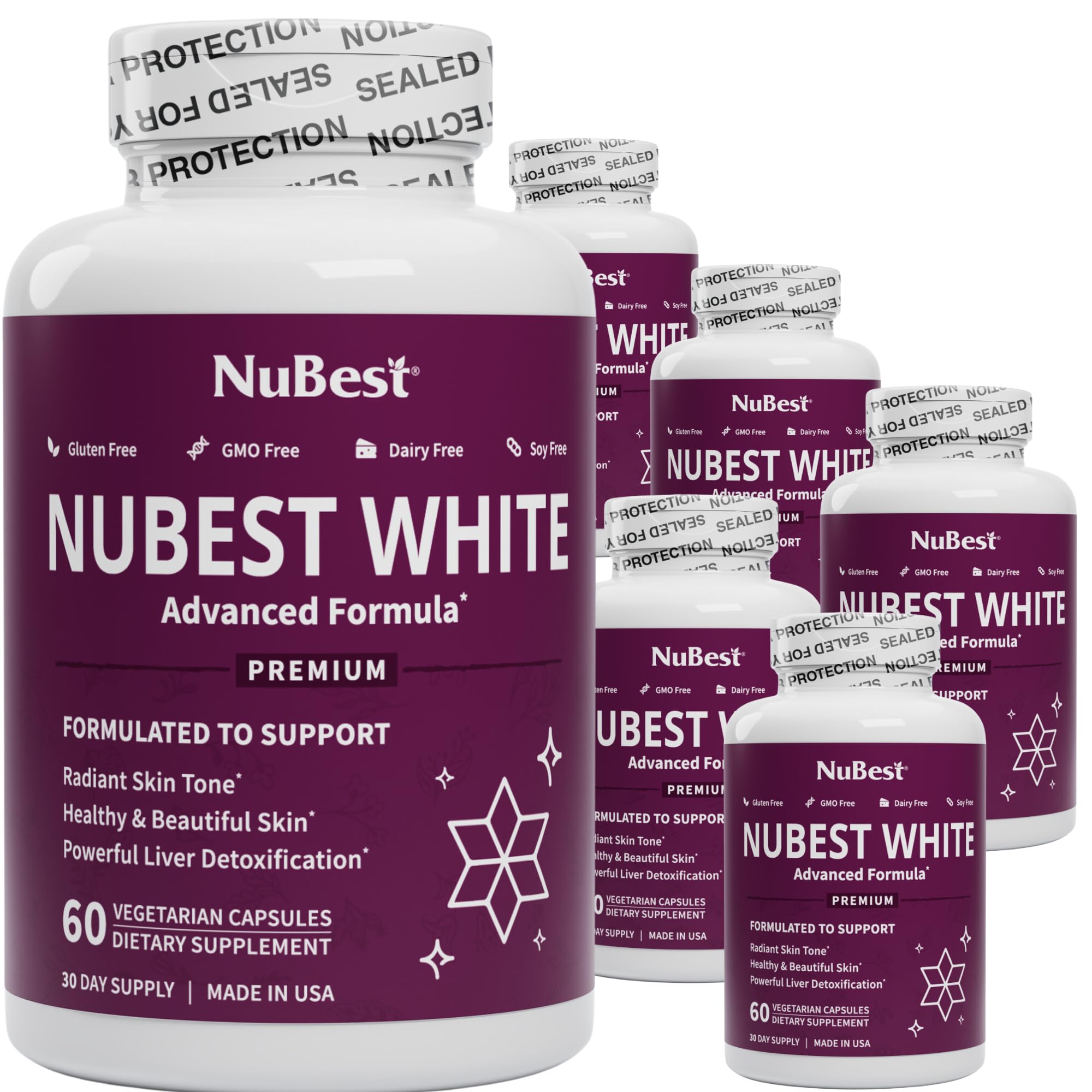 NuBest White - Glutathione 400mg Milk Thistle Extract - Skin Brightening Supplement - Helps Beautiful and Radiant Skin