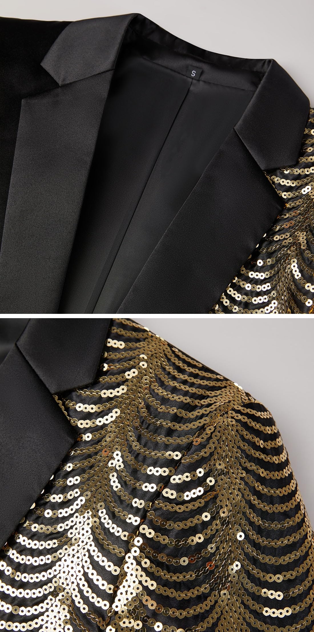 Giacca Blazer Da Uomo con Paillettes Lucide Vestibilità Slim Monopetto Scintillante Giacca Da Smoking Asimmetrica Abbigliamento Formale Da Sera per Feste Matrimoni Banchetti E Balli Di Fine Anno.