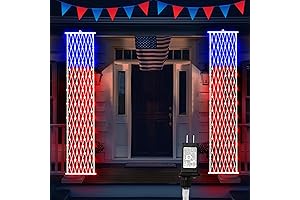 Patriotic American Flag Lights: Illuminating Festivities with 160 LED Red, White, and Blue Brilliance