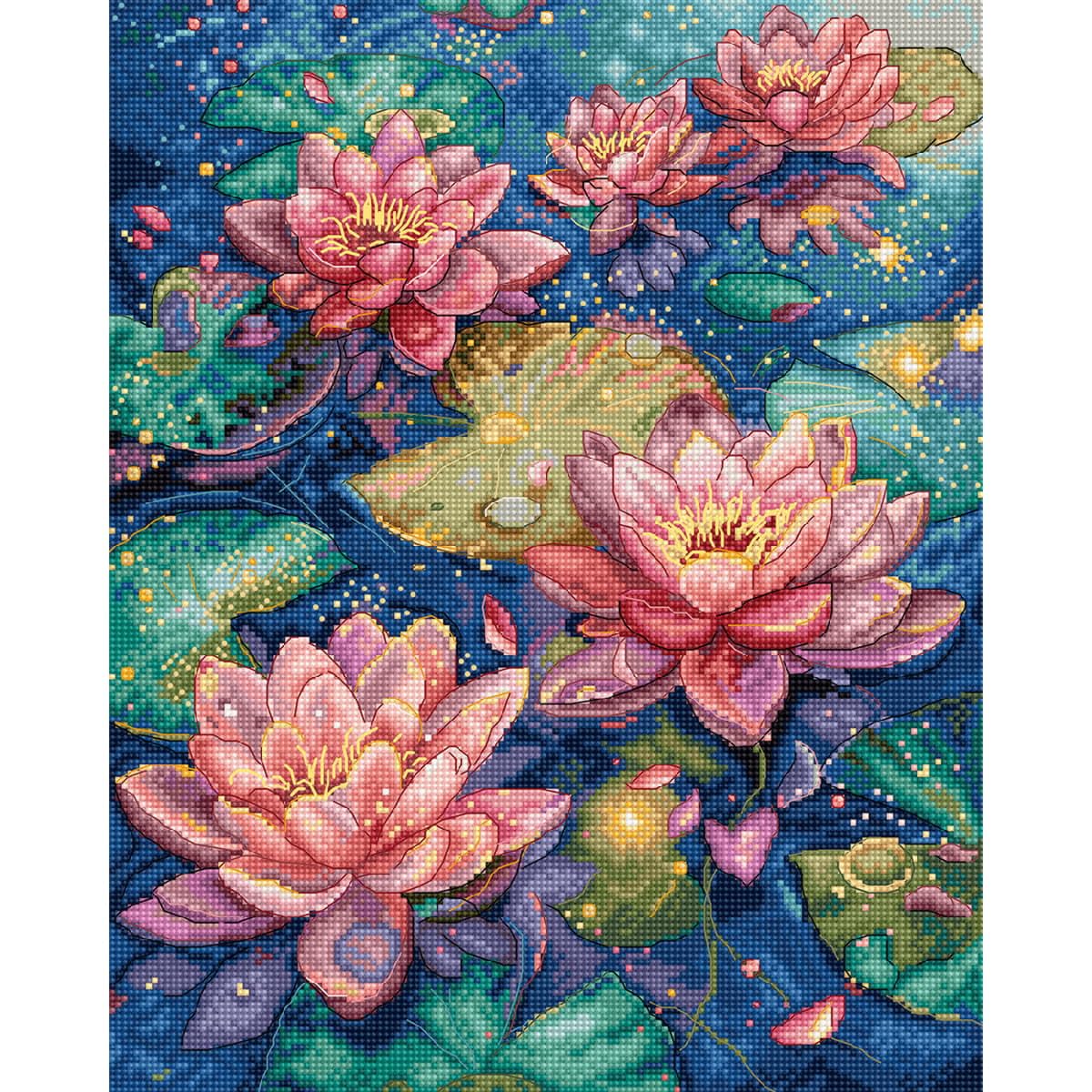 Letistitch counted cross stitch kit ""Water Lily"", 23x29cm, DIY