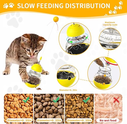 Miniatura 4 de Juguetes interactivos para gatos, varita atractiva, dispensador de golosinas de comida lenta y diseño de vaso para gatos de interior, duradero, no