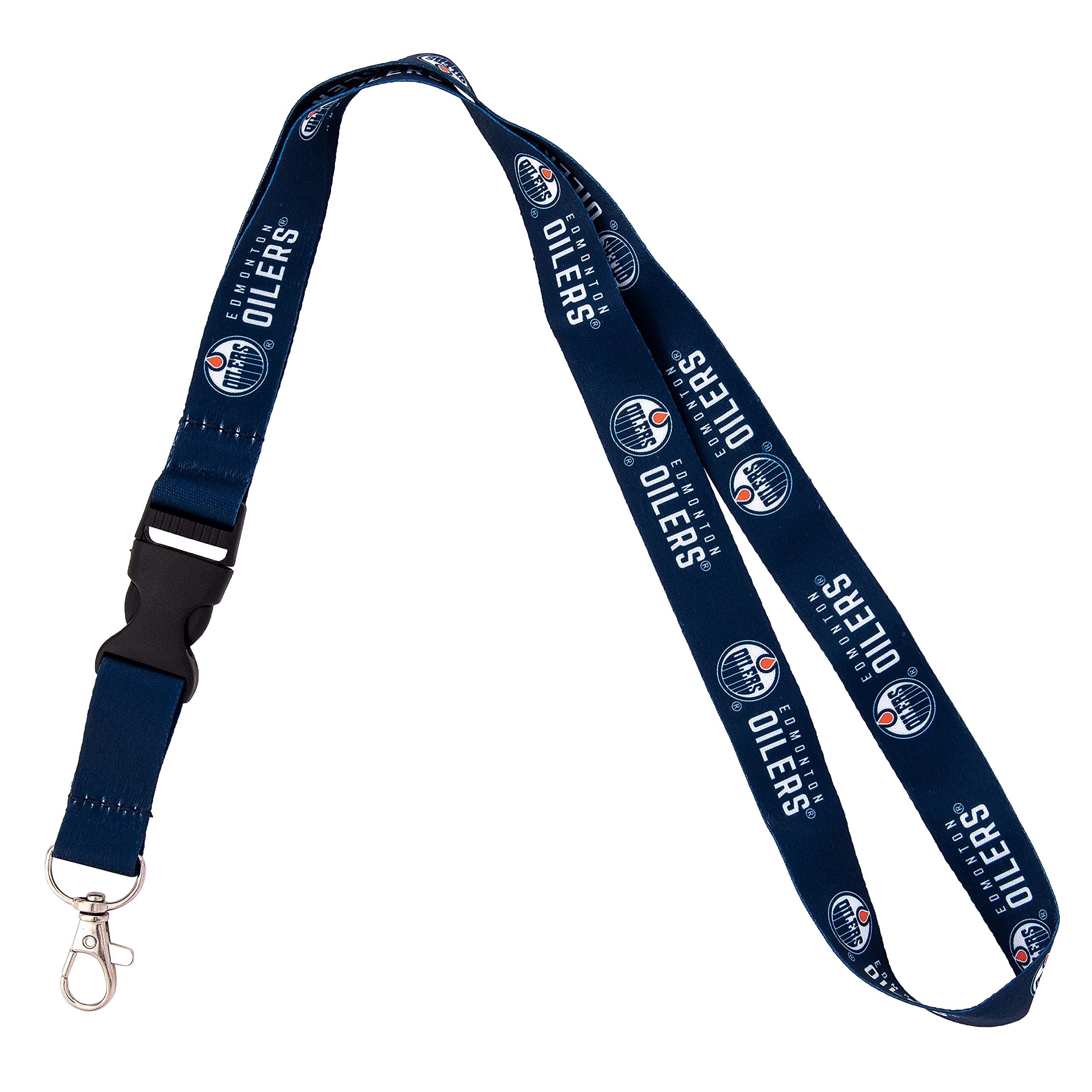 Edmonton Oilers NHL National Hockey League Car Keys ID Badge Holder Lanyard Keychain Detachable Breakaway Snap Buckle (Lanyard 2 - Blue)