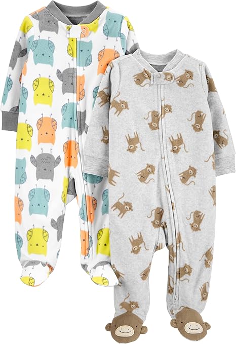 Simple Joys by Carter's Baby 2-Pack Neutral Fleece Footed Sleep and Play