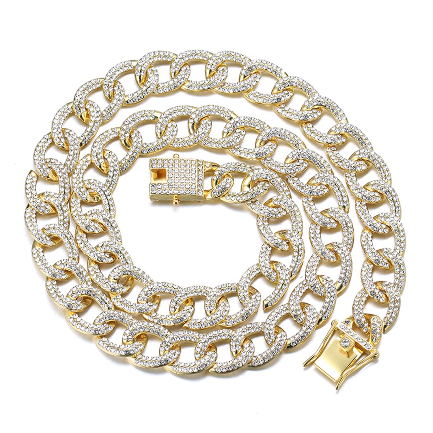 Halukakah Cuban Link Chain For Men Iced Out 14mm Oval Desertcart