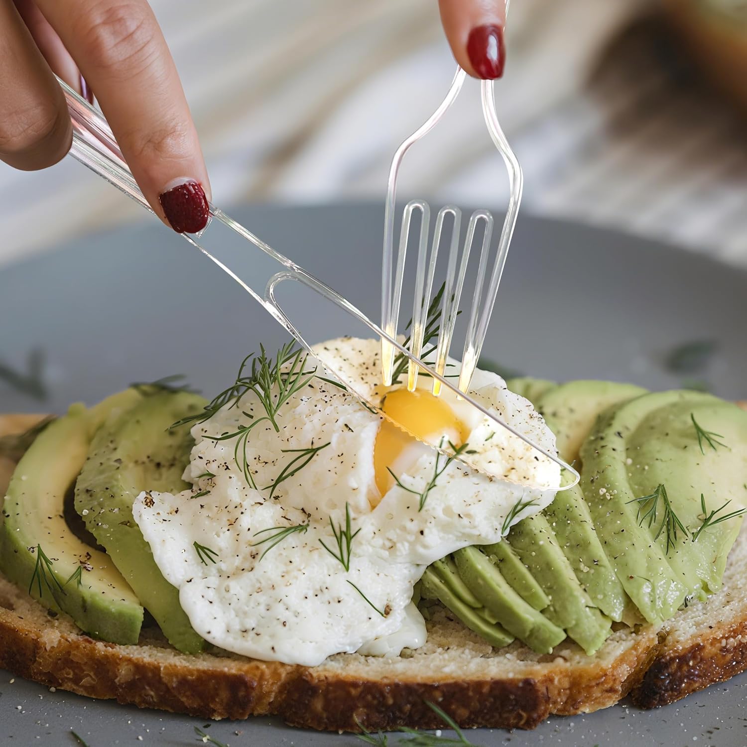 360 Count Clear Plastic Forks Spoons Knives Bulk Heavy Duty Plastic Silverware Disposable Cutlery Set Thick Durable Party Utensils for Dinner,Daily Use,Picnic