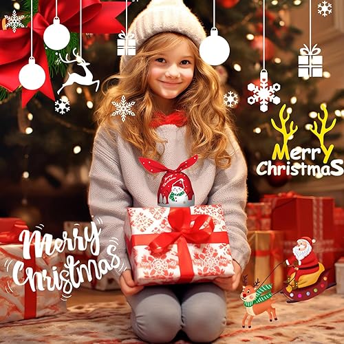 Miniatura 7 de HiloPack Bolsas para envolver dulces de Navidad, 50 bolsas de regalos de Navidad, bolsas de golosinas de conejo, bolsas de regalo de orejas de