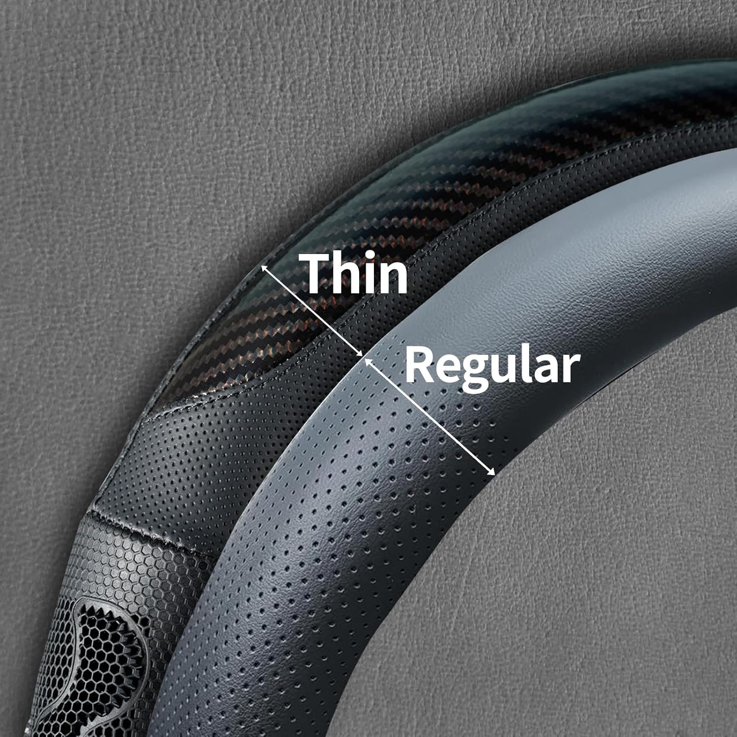 Car Steering Wheel Cover for Honda Accord CR-V Clarity HR-V Insight Odyssey Passport Pilot Civic Ridgeline City Fit Crosstour, Universal Standard Size 14.5-15 inch Black Car Wheel Protector
