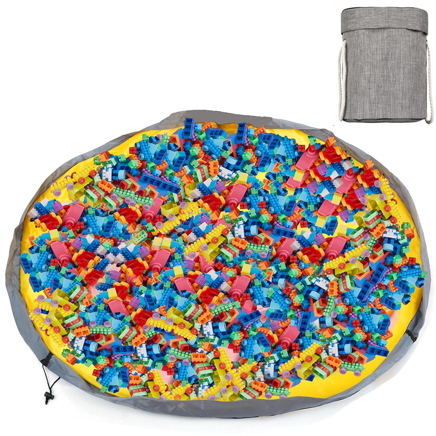 Alimto Large Play Mat and Toy Storage Organizer Baskets, Outdoor Toy