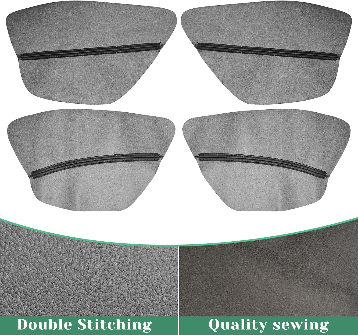 4PCS Door Panel Armrest Cover Replacement Compatible with Ford Escape/Ecosport 2018-2020 Front and Back Vinyl Leather Insert Cards Protector Trim Black (Only Leather Part)
