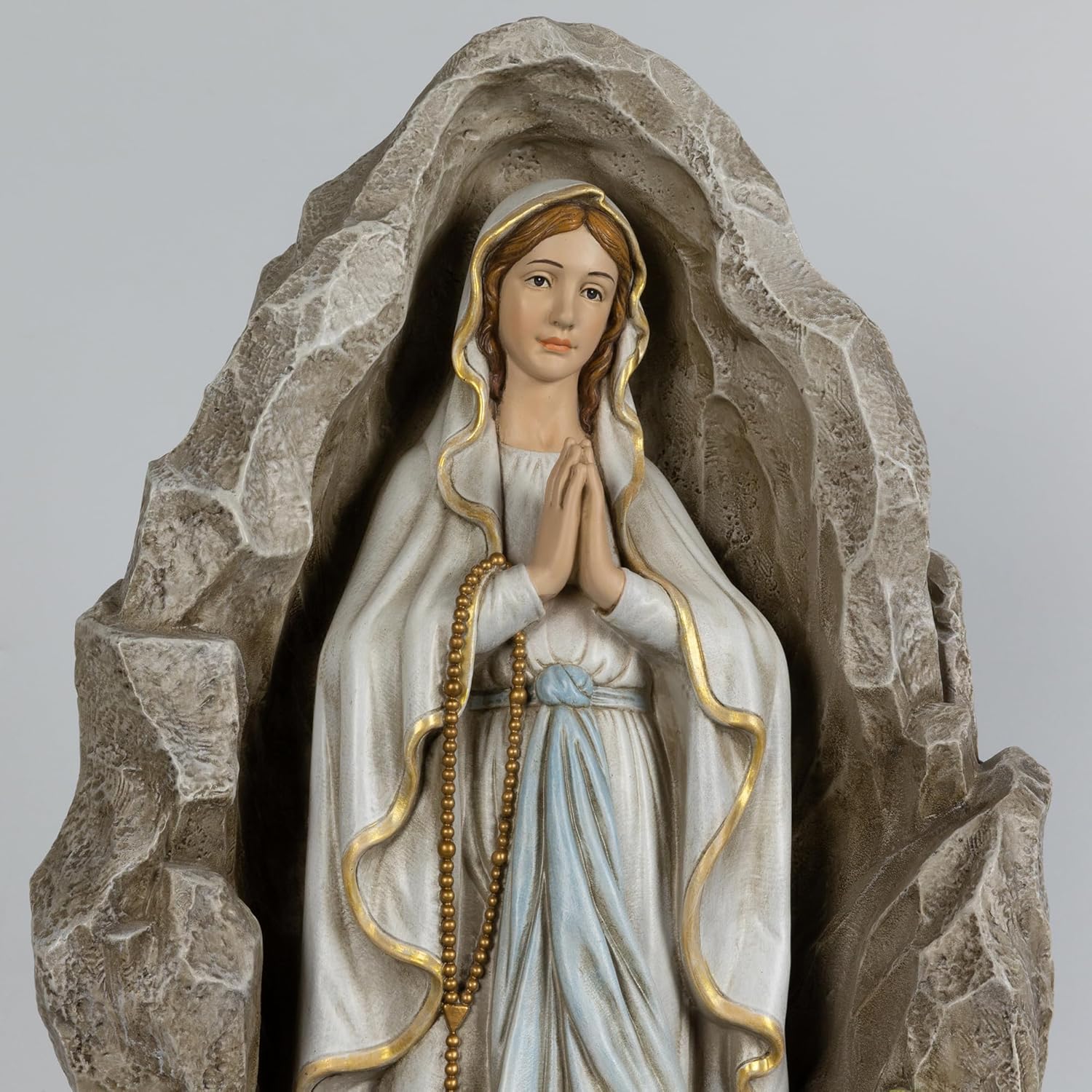 Our Lady of Lourdes Statue - 24 Inches Virgin Mary Statue Outdoor Catholic Garden Decor, Our Lady of Lourdes Grotto Sculpture for Home Yard Patio Lawn Hallway Decor