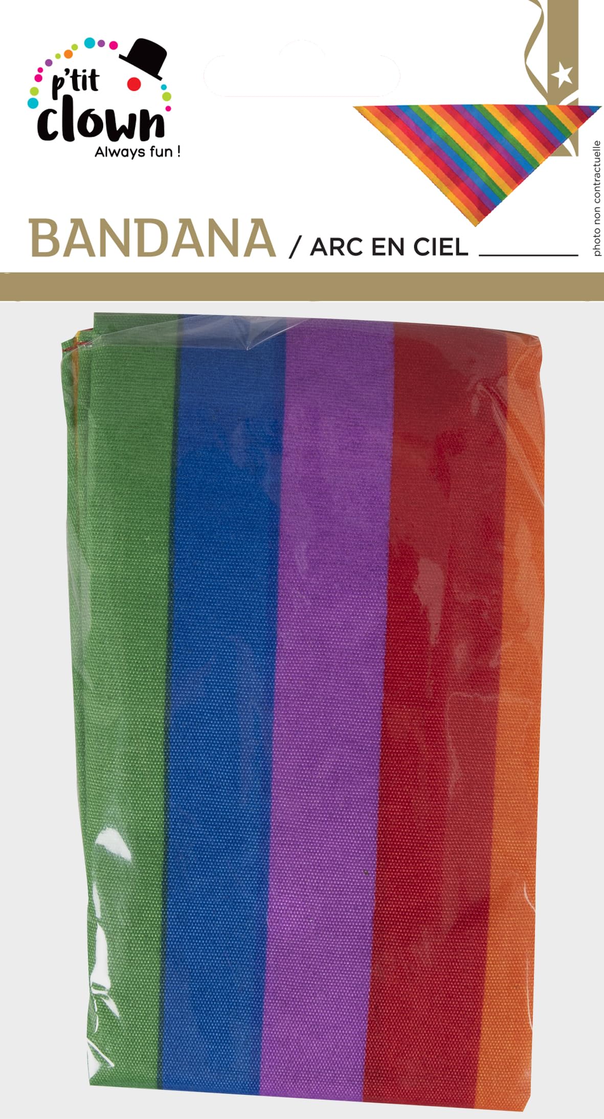 P'tit Clown Bandana Arc-en-ciel Do-Rag, Rainbow, One Size - Image 3