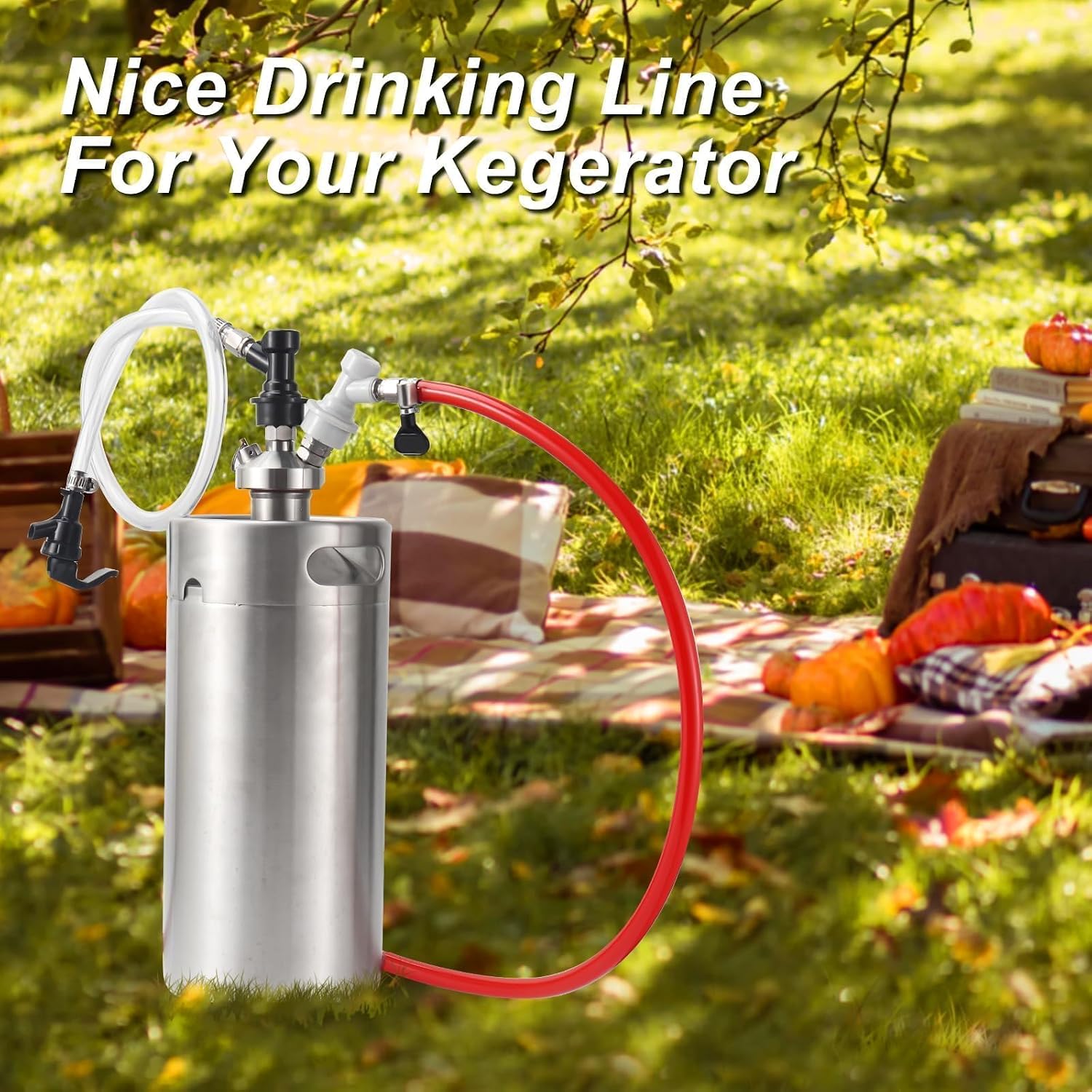 10ft CO2 Hose Beer Line Dual Lines Kit, Kegerator Replacement Line