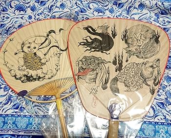 ヒグチユウコ うちわ 若冲雄鶏図 ギュスターヴくん 竹団扇 ボリス 雑貨店 美品 ヒグチユウコ うちわ 若冲雄鶏図 ギュスターヴくん 竹団扇