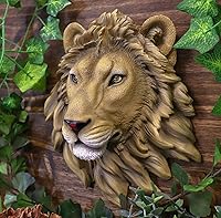 Vista 2 de Ebros Simba - Placa decorativa de pared con cabeza de león de Simba de 9.25 pulgadas de alto, escultura artística de taxidermia Alpha Pride Lions