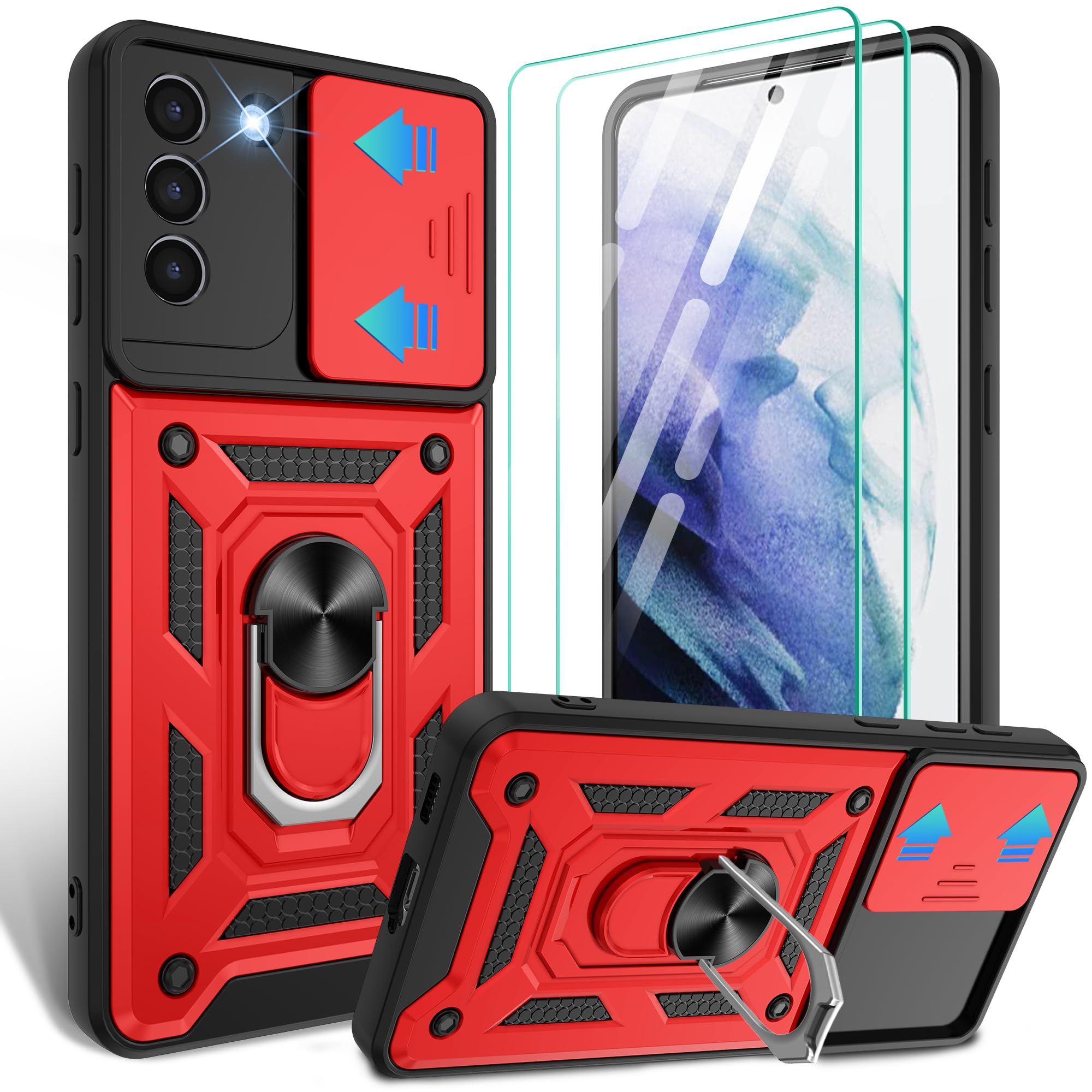Coque S21 Plus antichoc rouge résout écran brisé et objectif rayé - 8