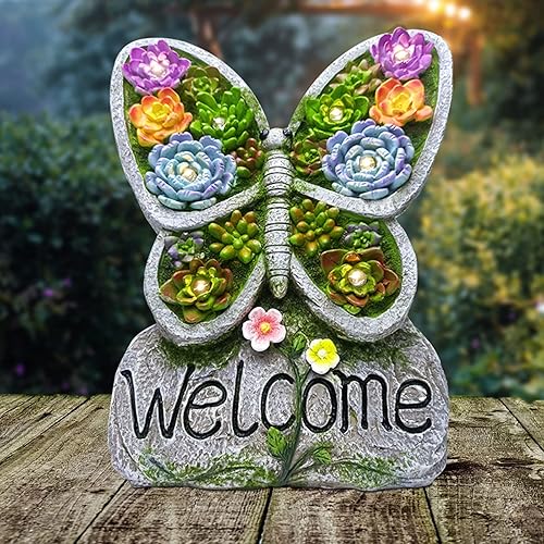 Vista 2 de Butterfly Garden Statues Outdoor Decor Sculptures, Garden Figurines, Patio, Lawn, Yard Art Decoration