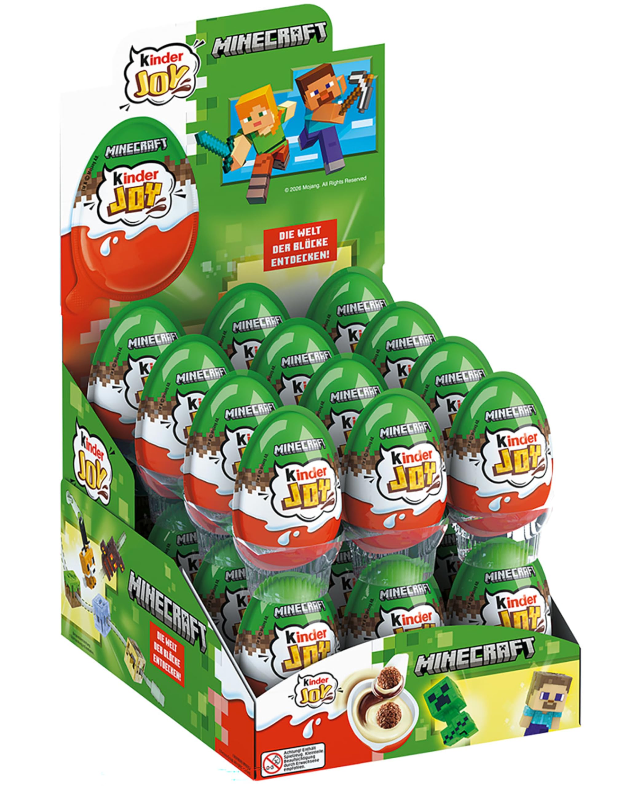 Kinder Joy Überraschungsei 24 x 20 g mit Milch- und Kakaocreme, Knusperkugeln und Spielzeug