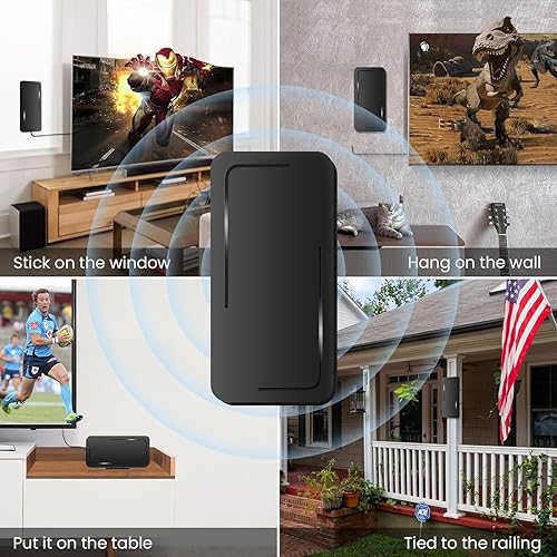 Miniatura 4 de Tongyu Antena digital HD amplificada 2023 para Smart TV, antena de TV de rango de más de 680 millas con amplificador para interiores y exteriores