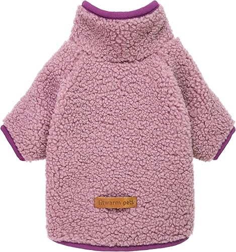 Fitwarm Suéter Sherpa para perro, ropa térmica para perros pequeños, abrigo de invierno para mascotas, traje de gato, rosa claro, XXL