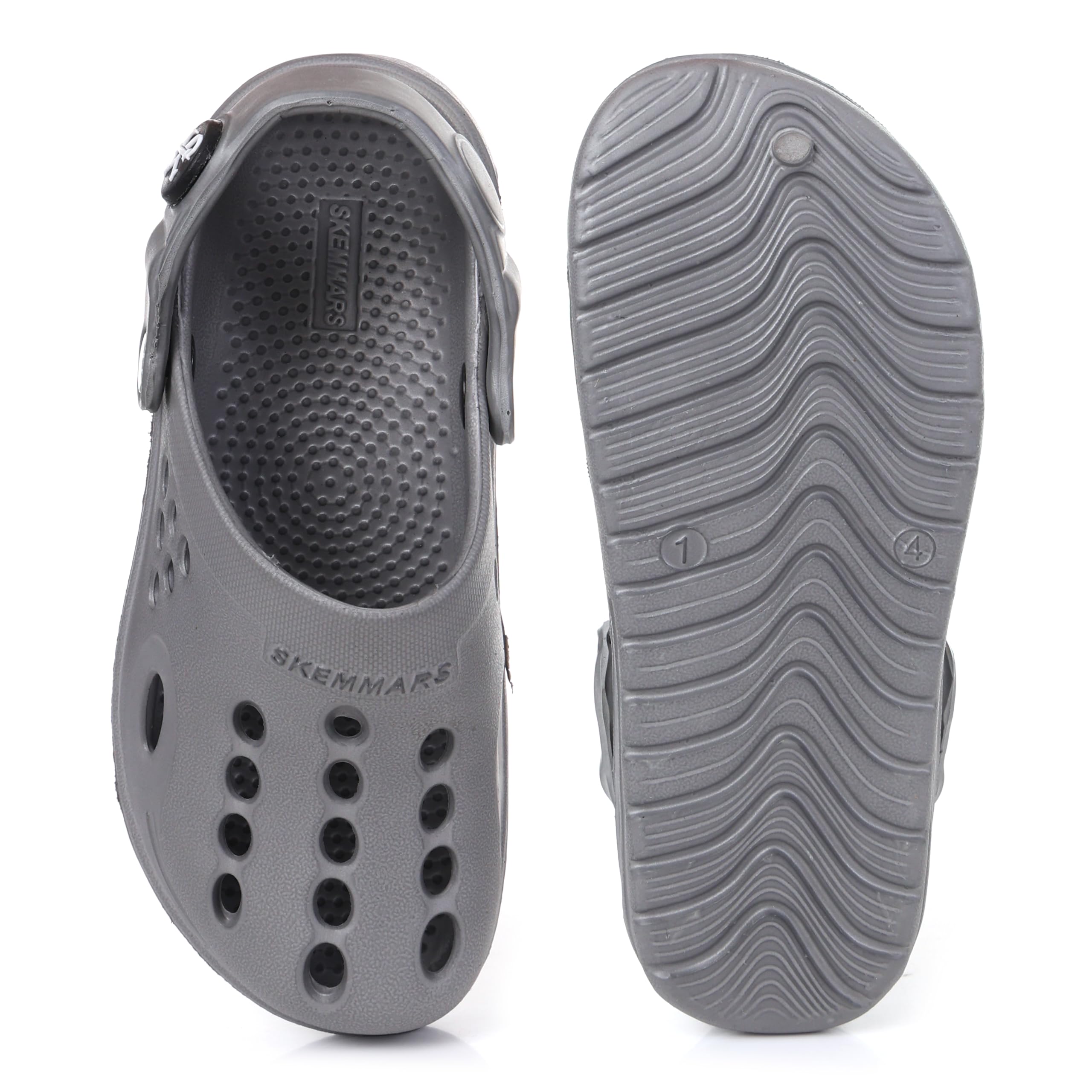 SKEMMARS Kids' EVA Clogs | Lightweight Breathable Slip-On Clog Sandals with Textured Footbed & Adjustable Back Strap (Navy Blue, UK Footwear Size System, Big Kid, Numeric, Medium, 3) 2