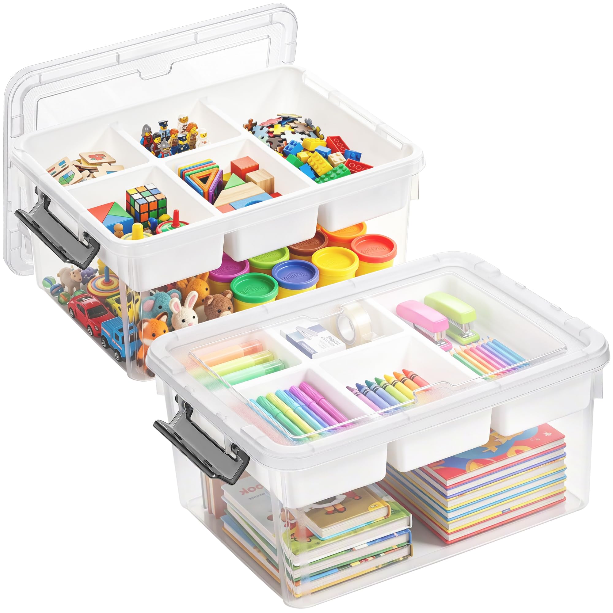 Amazon.com: Citylife 17QT 2Packs Clear Craft Organizers and