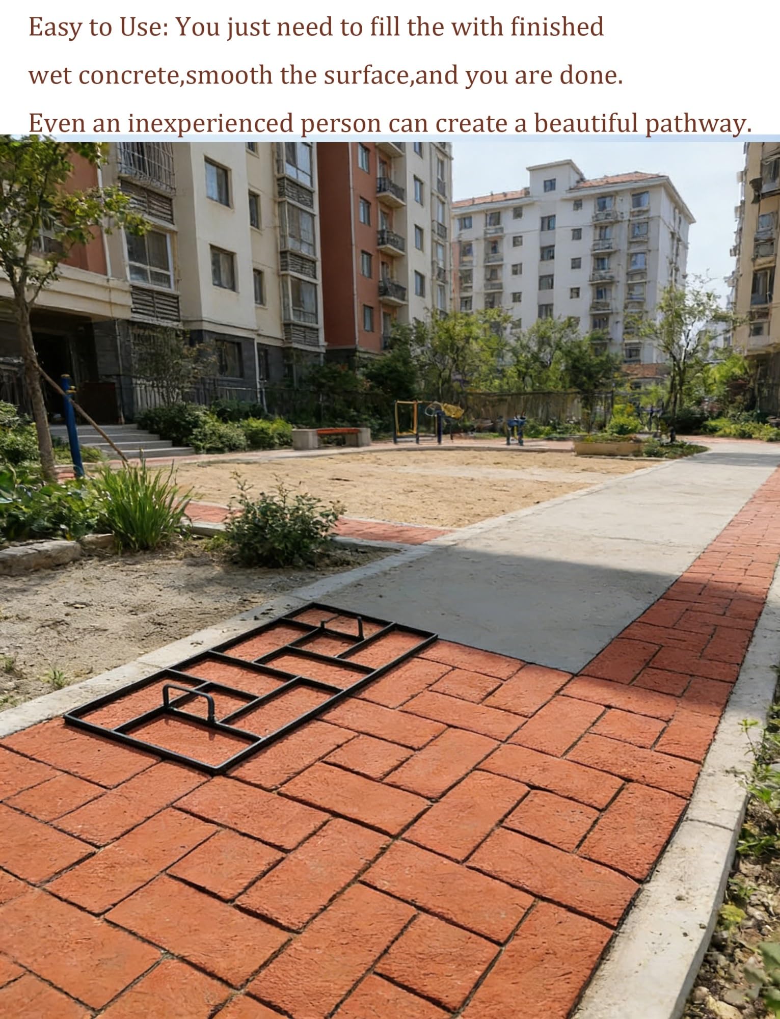 Molde de piedra de pavimento reutilizable para hormigón, para hacer caminos, moldes decorativos de pavimento para patio al aire libre