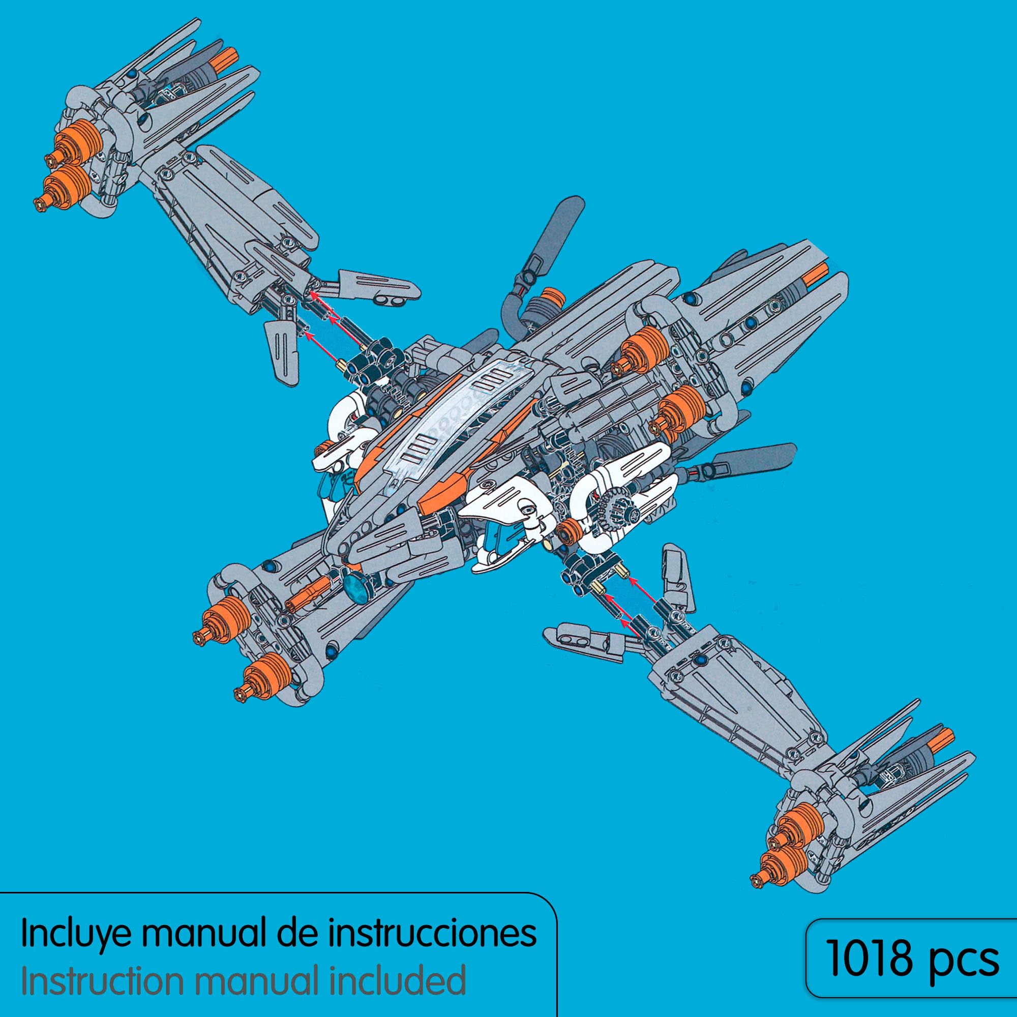 ColorBaby iM.Master Juego de construcción, Nave Espacial, 1018 Piezas, Diseño Modular, Cabina Detallada, Estructura Resistente, Montaje preciso, Juguete Stem para Creatividad e ingeniería (85454)