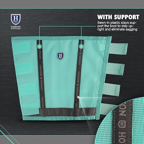Miniatura 9 de Harrison Howard Botas holgadas para caballo, con protección UV, transpirables, duraderas, de malla fina, cómodas botas con tiras reflectantes para