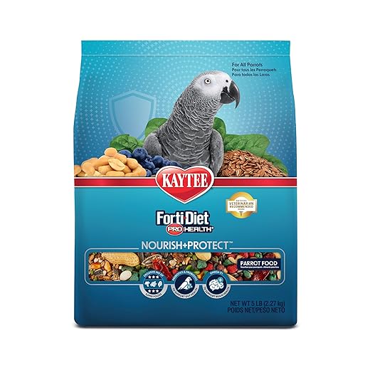 Kaytee Forti-Diet Pro Health Nourish+Protect Parrot Food, Comprehensive Nutrition Backed by Science, Digestive Health, Immune Support, 5 pounds