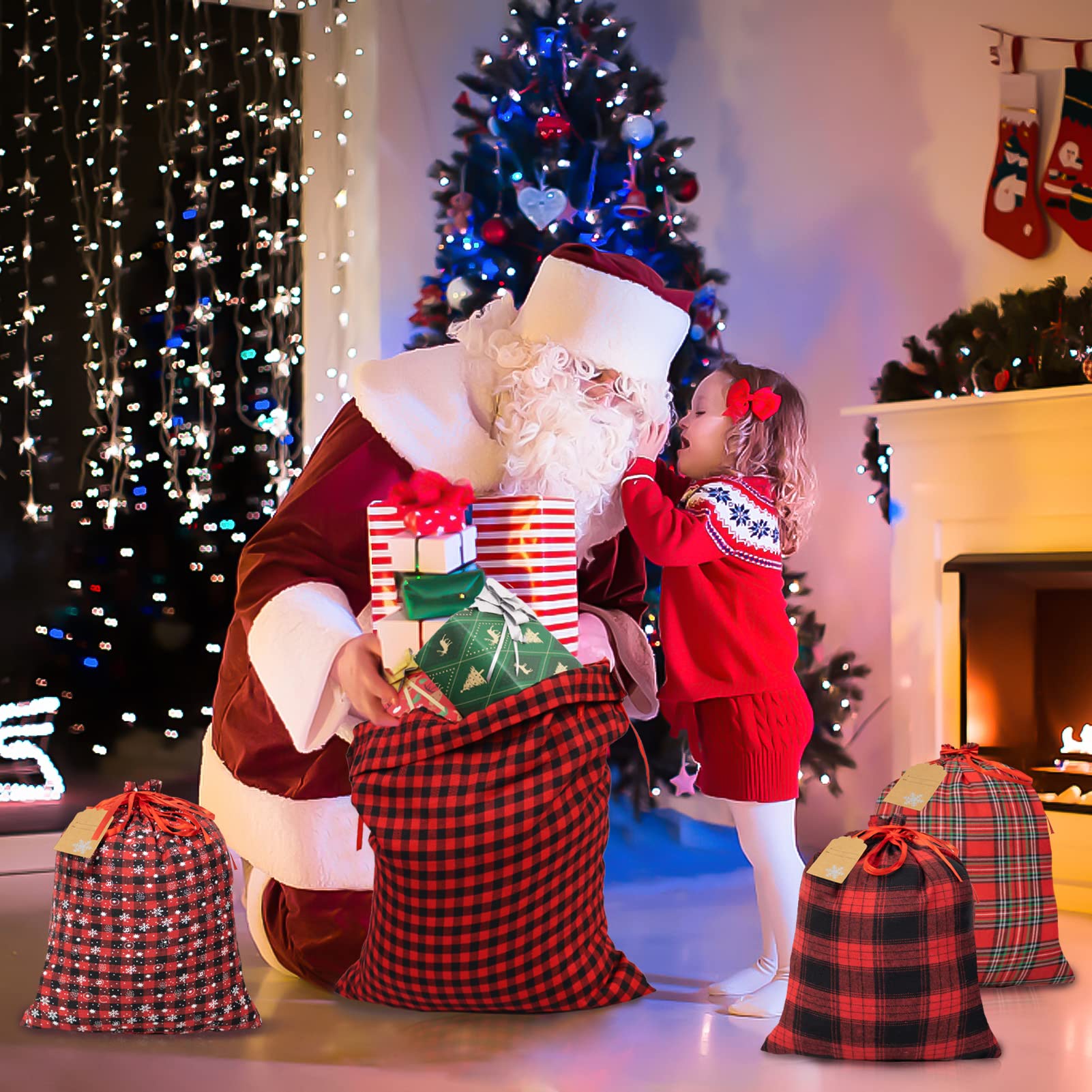 クリスマスストッキング 4枚セット カード付き ギフトバッグ クリスマスストッキング 4枚セット カード付き ギフトバッグ 楽天市場