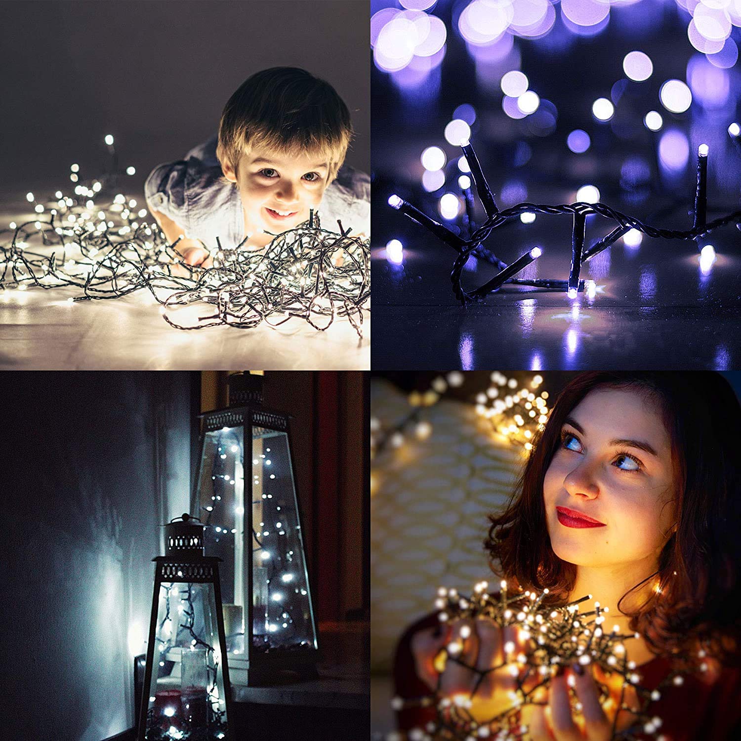 Guirlande Lumineuse 35 Mètres 320 LED Bleue - 8 Modes, étanche IP44, Extensible - Pour Intérieur Et Extérieur (Noël, Jardin, Balcon)