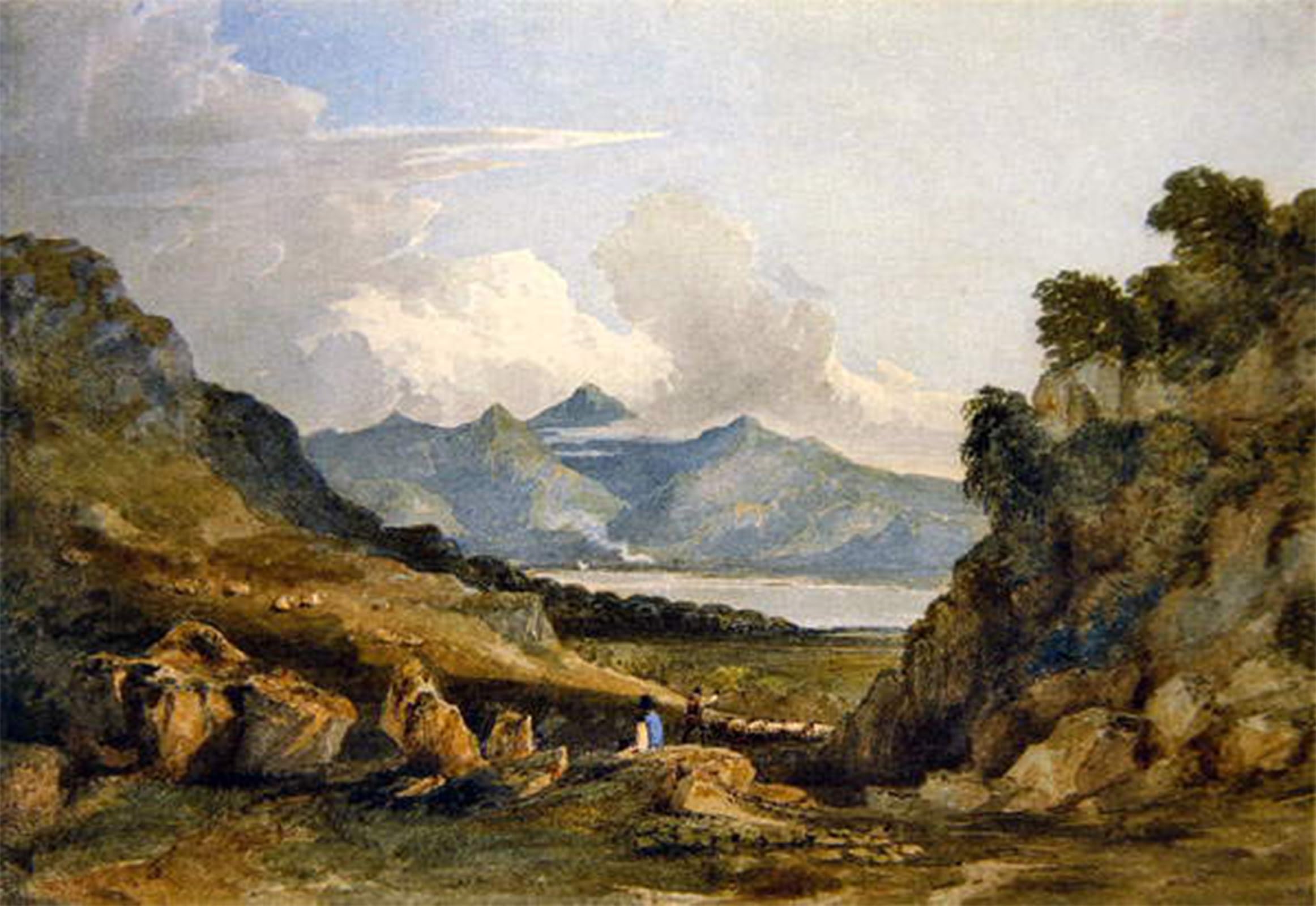 POSTERIIk Vintage Print Pop Art Landscape Artwork Snowdon by David Cox Art Prints for Office Home Decor 60x90cm