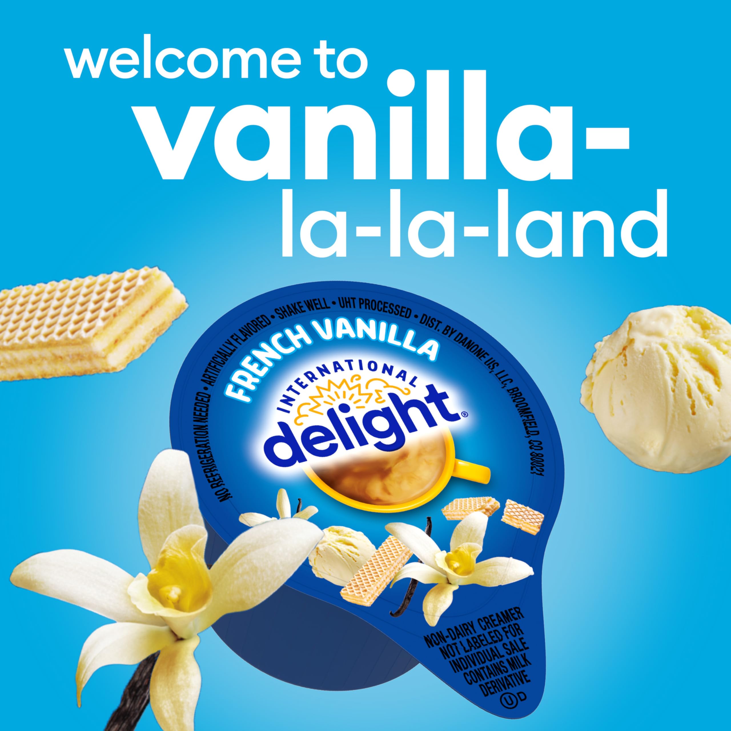 International Delight French Vanilla, 192 Count Single-Serve Coffee Creamers | 1 paquete, cremas de café de una sola porción, crema de café no láctea, no lácteo, uso doméstico, oficinas
