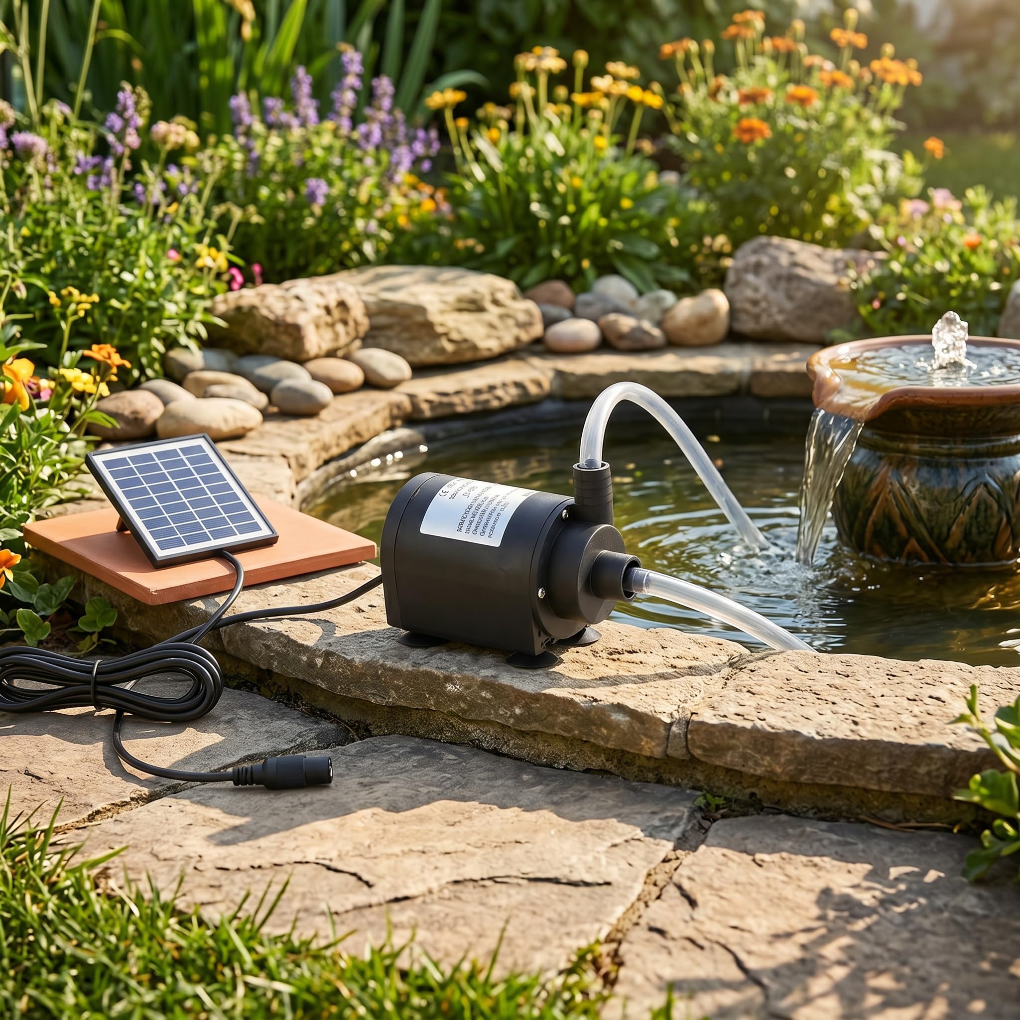 Pompa Idraulica per Acquario 1000L/h, Pompa Sommersa Senza Spazzole DC 24V, Pompa di Circolazione dell'Acqua per Acquari e Laghetti con Altezza di Sollevamento 7m