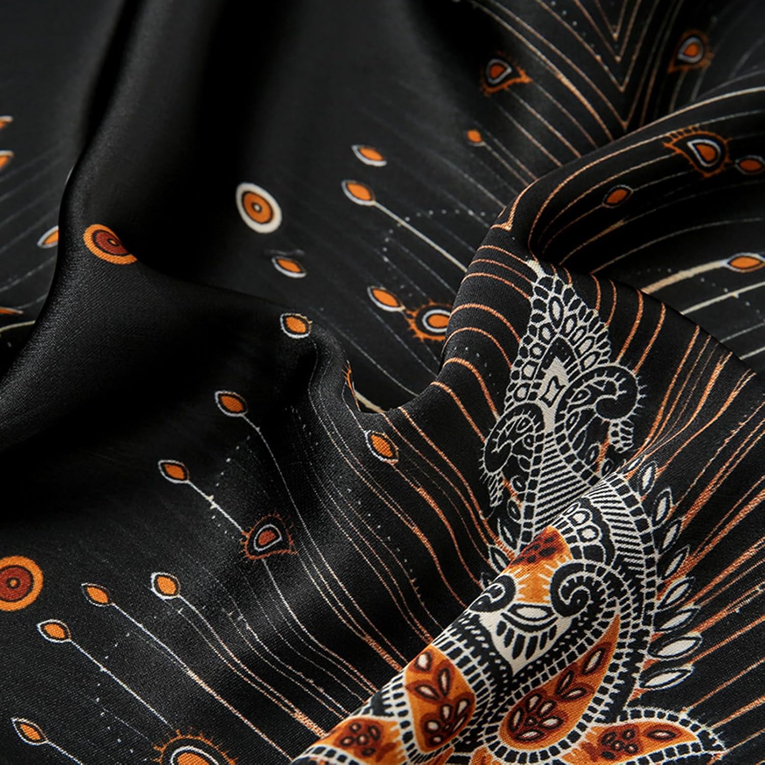 Aufeel Fashion Scarves 100% Satin Silk Scarf Long Lightweight Sunscreen Shawls Wraps for Women Hair Scarves - Image 4