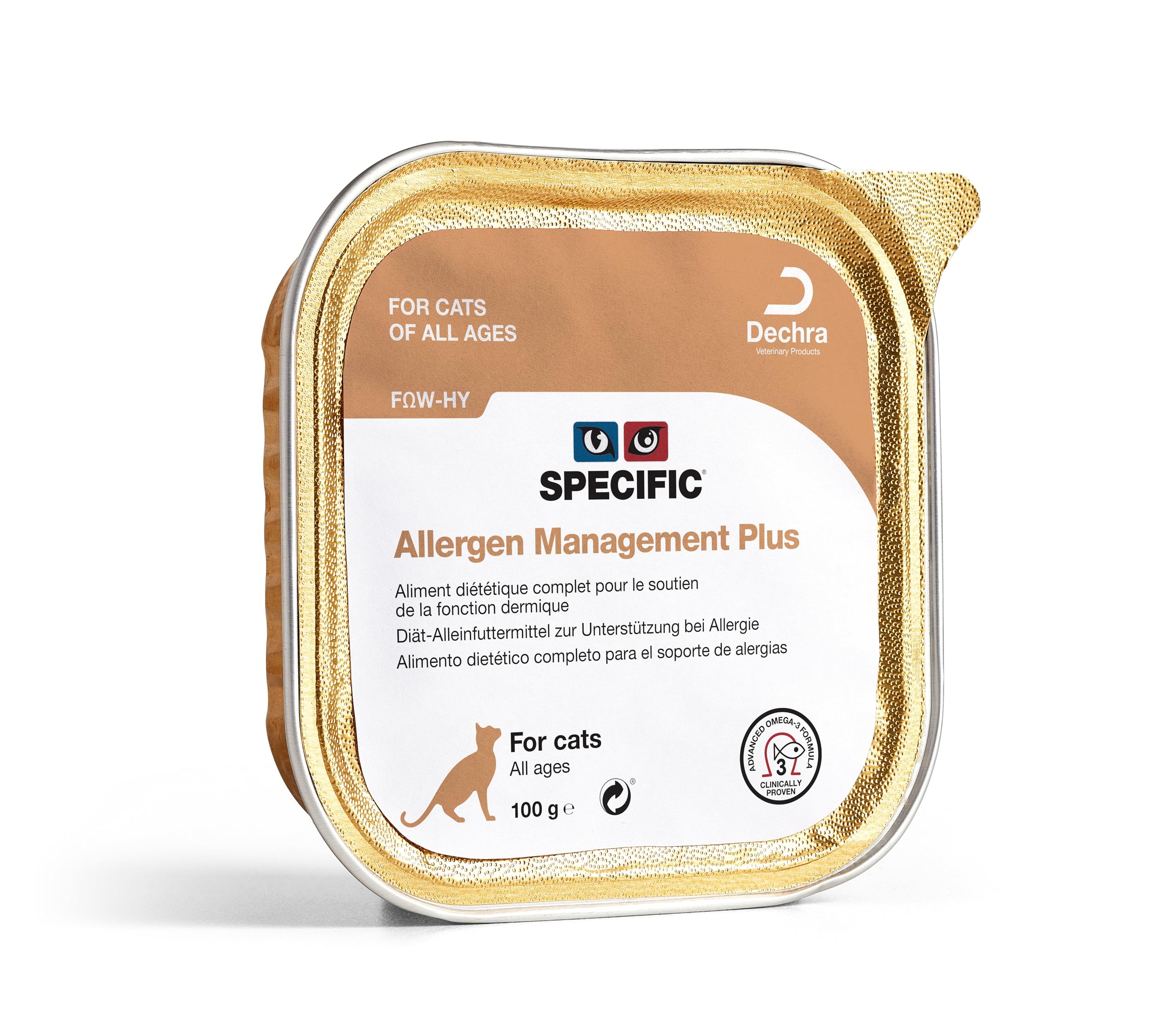 Specific FOW-HY Allergen Management Plus | Paquete Doble | 2 x 7 x 100 g | Alimento dietético Completo para Gatos | Apoyo en Casos de alergias | Trastornos de absorción intestinal