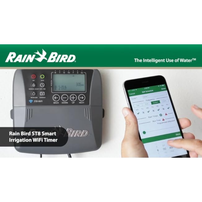 Rain Bird ST8O-2.0 Smart Indoor/Outdoor WiFi Sprinkler/Irrigation System Timer/Controller WaterSense 8-Zone/Station