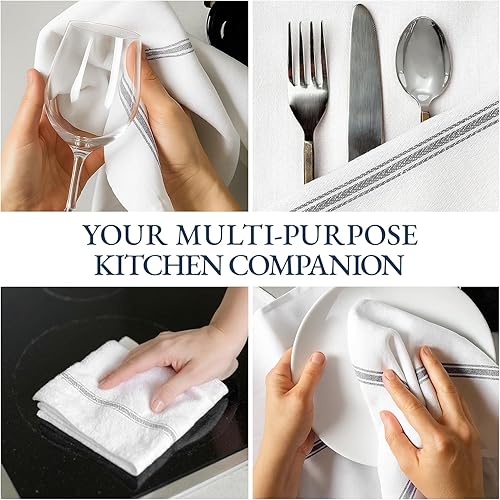 Miniatura 105 de LANE LINEN Juego de 24 toallas de cocina 100% algodón natural absorbentes para cocina, paños de lavado reutilizables, lavables a máquina, 14 x 25