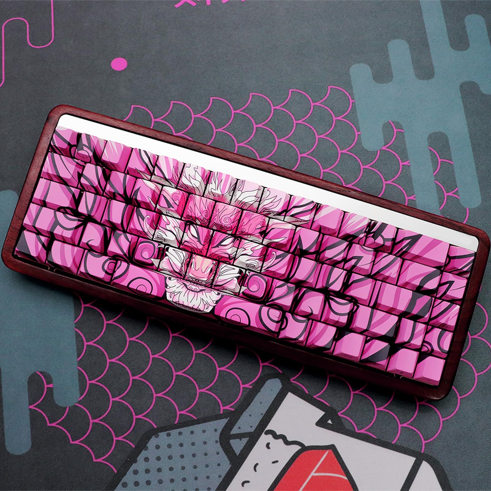 136PCS Dragon Keycap Side inciso Keycaps Set retroilluminato Orlong per il lavoro di gioco Tastiera meccanica meccanica