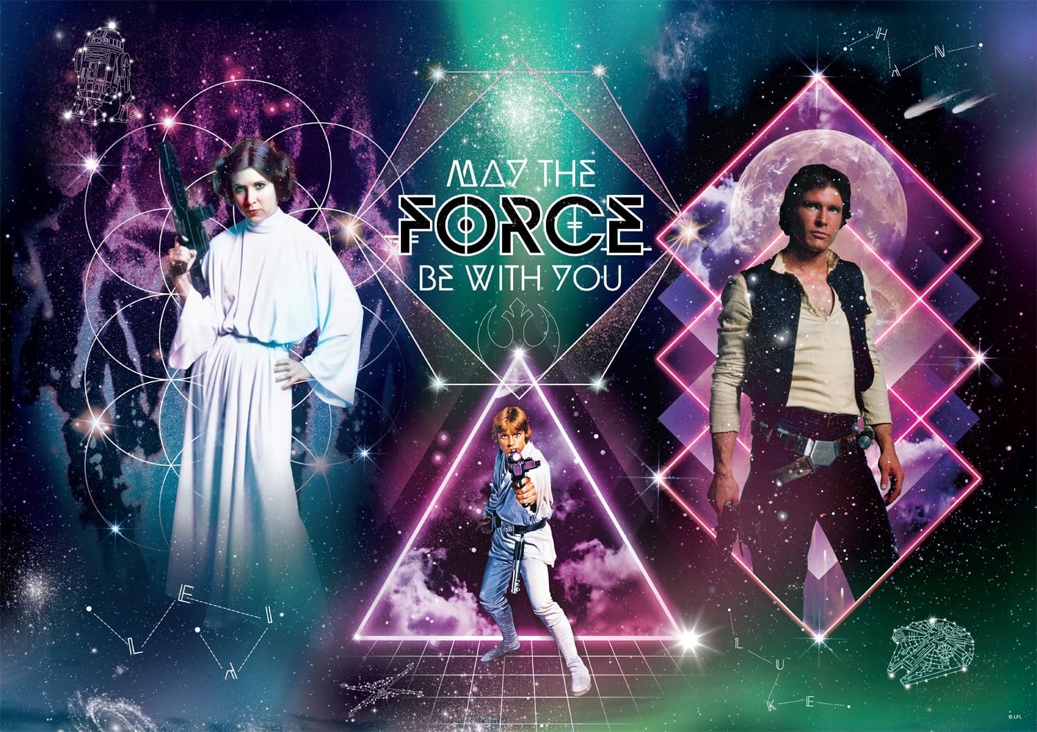 Buffalo Games - Star Wars - Galactic Trio - Puzzle da 500 pezzi per adulti impegnativo puzzle perfetto per serate di gioco - 500 pezzi Dimensioni finite è 21,25 x 15,00