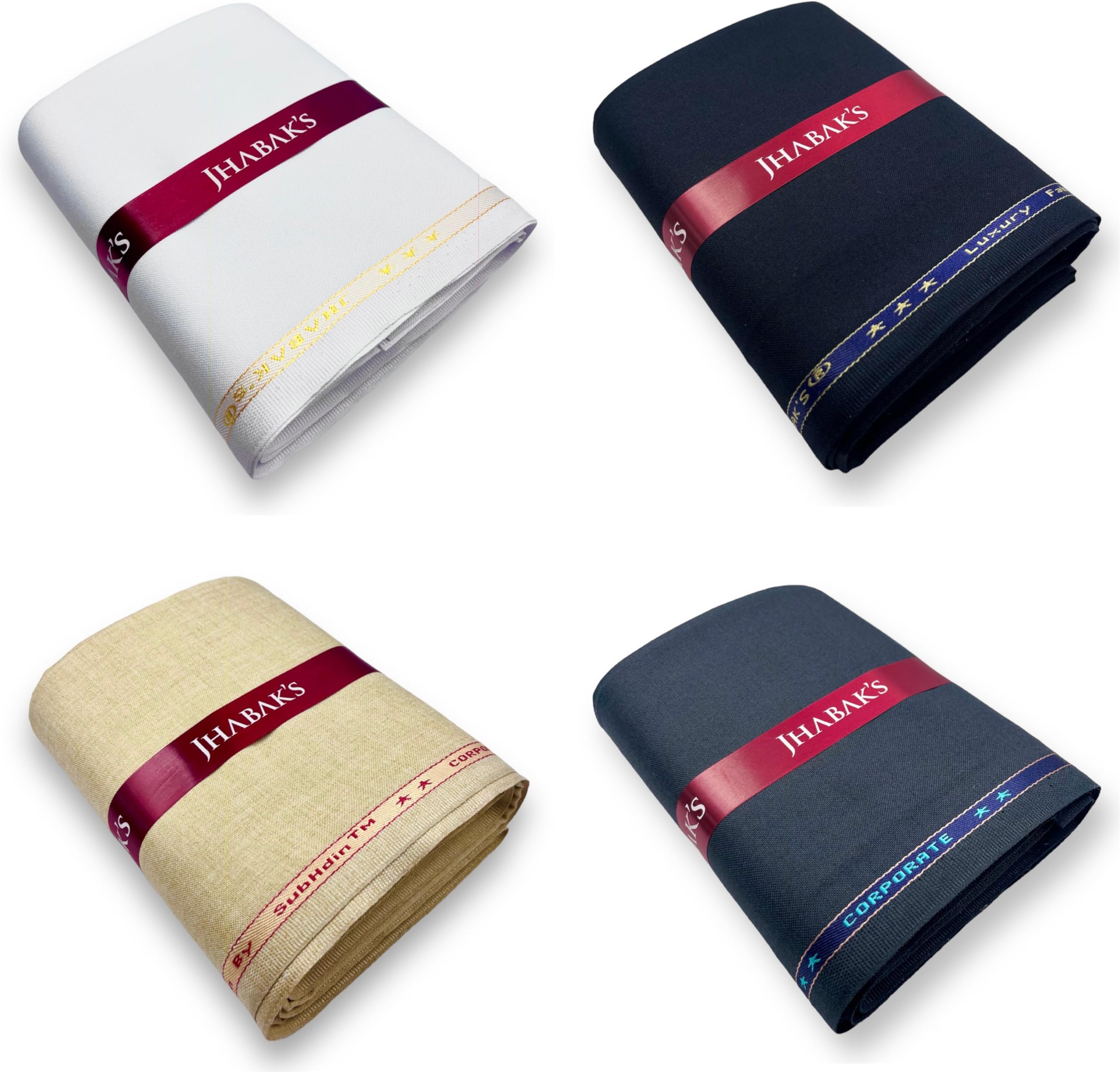 jhabak's Unstitched Viscose Rayon Self Design Trouser Fabric - 1.30 meters (Pack of 4) H-picture-17