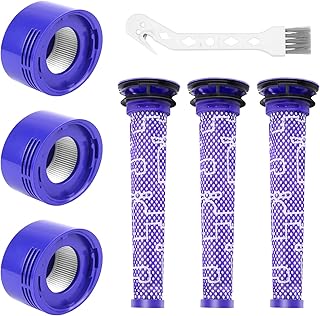 V8 V7 Filter Replacement for Dyson V8 V7 Animal Absolute Motorhead Cordless Vacuum Cleaner, 3pcs Pre Filters and 3pcs HEPA Post Filter, Replaces Part # DY-96566101, DY-96747801