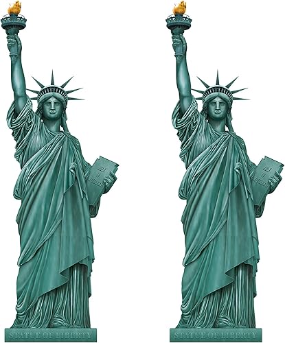 Beistle Juego de 2 accesorios para fotos de la estatua de la libertad recortados articulados, decoraciones de pared de la ciudad de Nueva York,