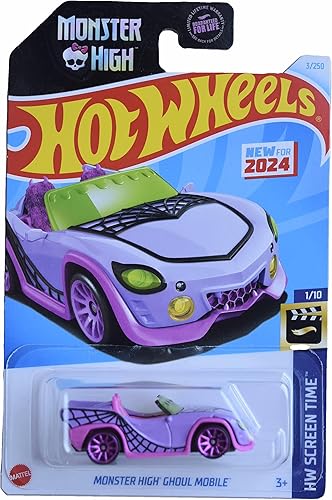 Hot Wheels Monster High Ghoul Mobile, HW Tiempo de pantalla 110 Púrpura 3250