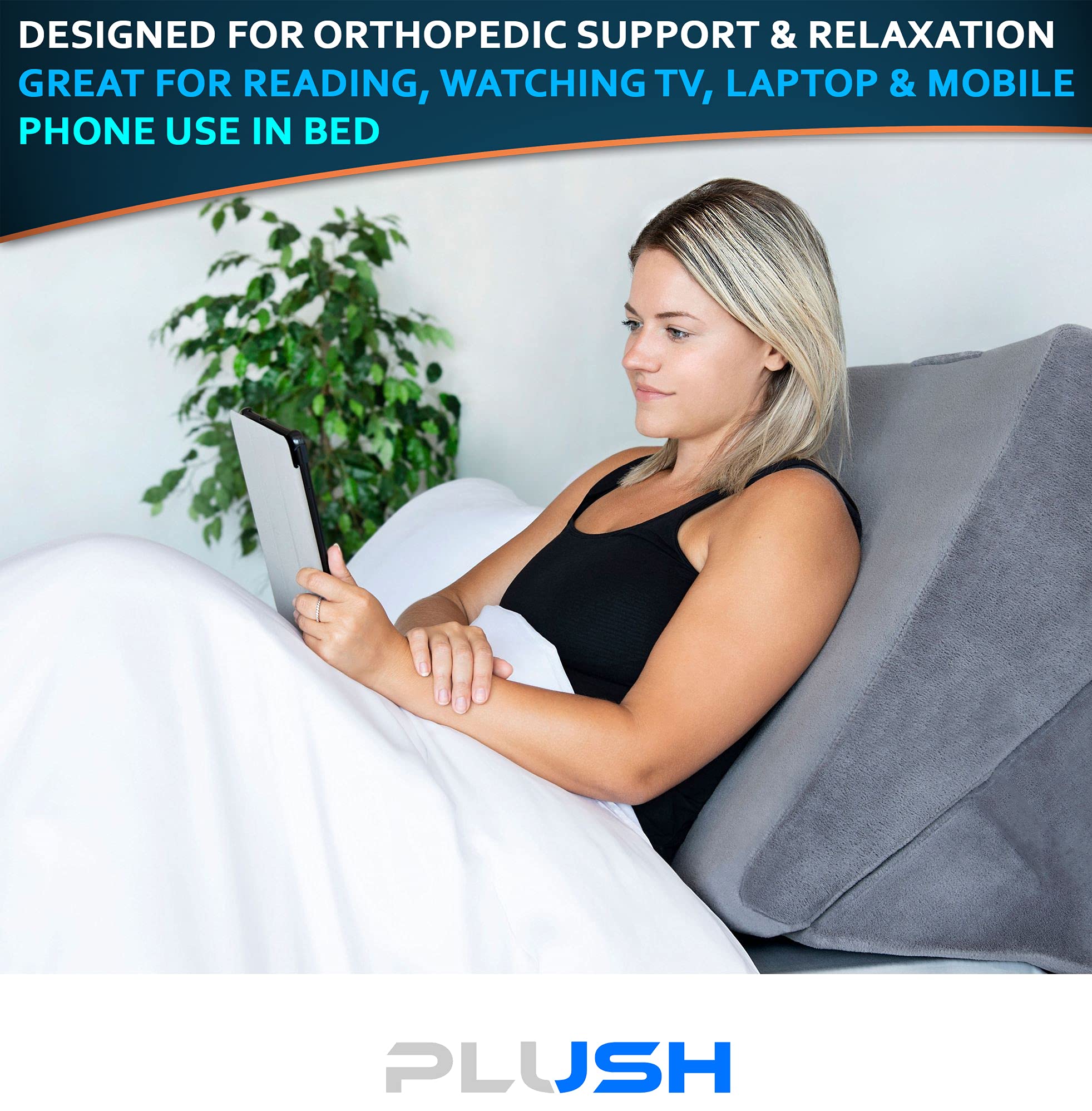 Buy Plush Bed Wedge Pillow Adult 3 in One Medical Leg Pillow, Reading