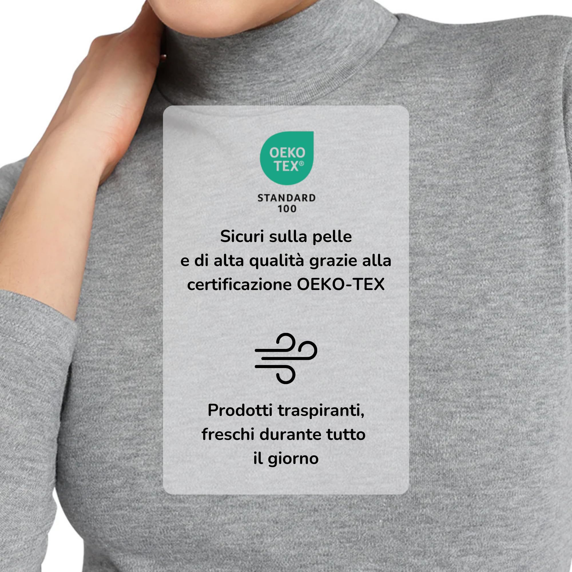 LIABEL Lupetto Donna Manica Lunga Caldo Cotone (2 Pezzi), Dolcevita Collo Alto vestibilità Perfetta, Calore e Comfort, Soffice al Tatto