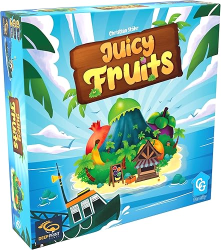 Capstone Games: Juicy Fruits, juego de mesa de estrategia, juego rápido y fácil, cultiva deliciosas frutas en el paraíso de 1 a 4 jugadores, tiempo