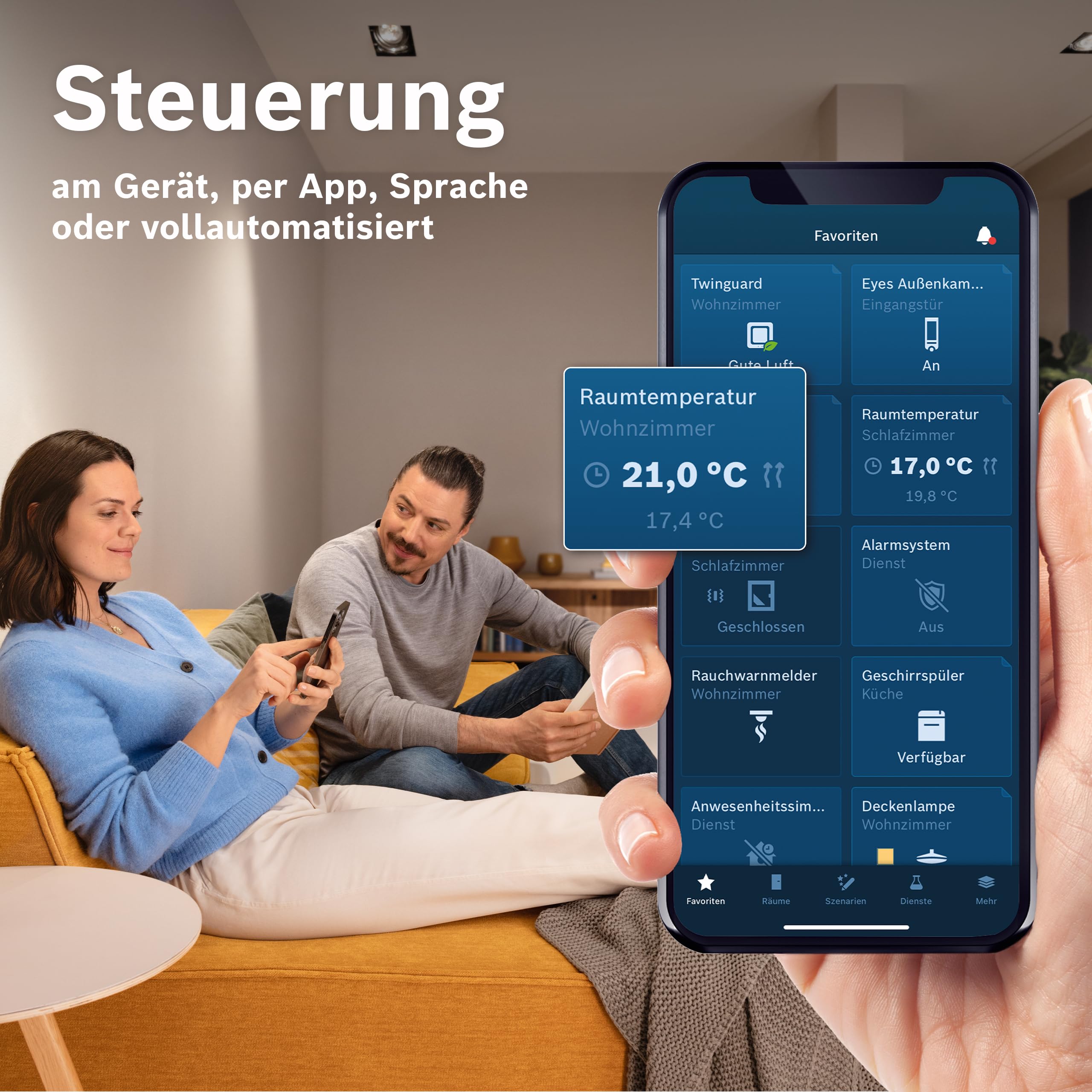 Bosch Smart Home smartes Heizkörperthermostat Starter-Set, 1x Controller II, 3x Heizkörperthermostat II [+M]