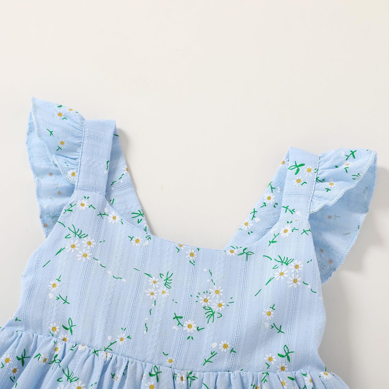 YOUNGER TREE Toddler Baby Girls Dress Summer Ruffle Sleeve Halter Casual Kids Beach Sundress - Image 5