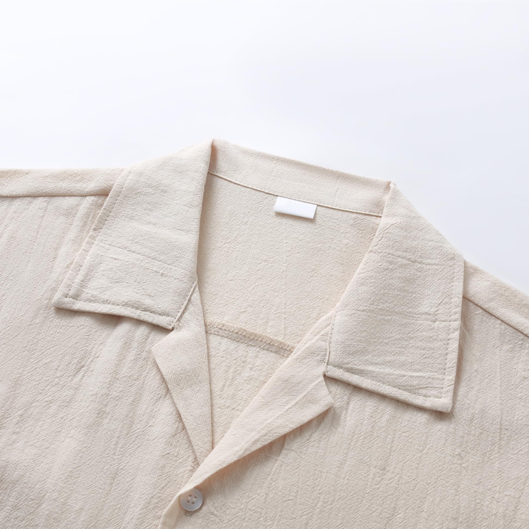 Allthemen Chemise à Manches Courtes Hommes Casual Couleur Uni Shirt Boutonnes Classique Revers Tops Plage Ete